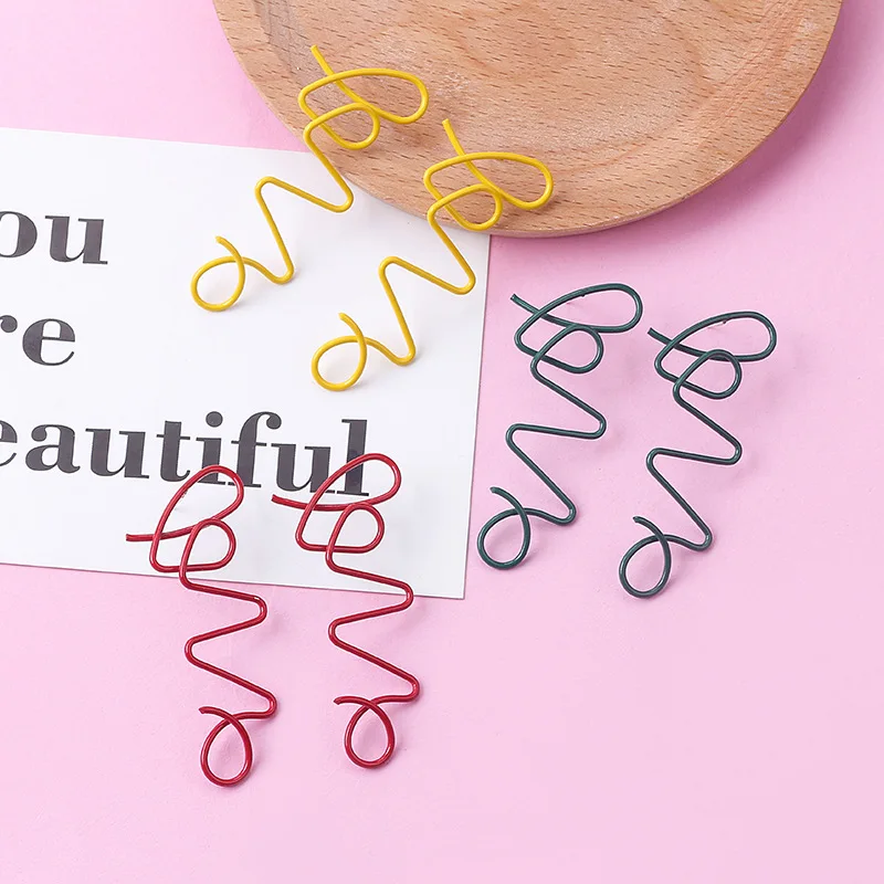 Модные длинные висячие серьги с буквами для женщин Красочные спиральные