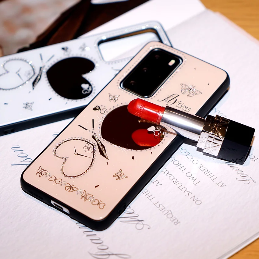 

Makeup Mirror Phone Case For Huawei Mate 40 30 Pro P40 P30 Pro Luxury Shockproof Cover