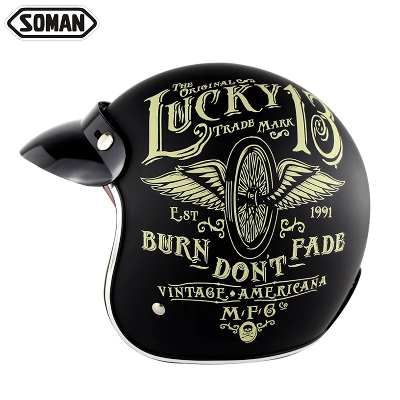 Шлем мотоциклетный в стиле ретро с открытым лицом SM512|Шлемы| |