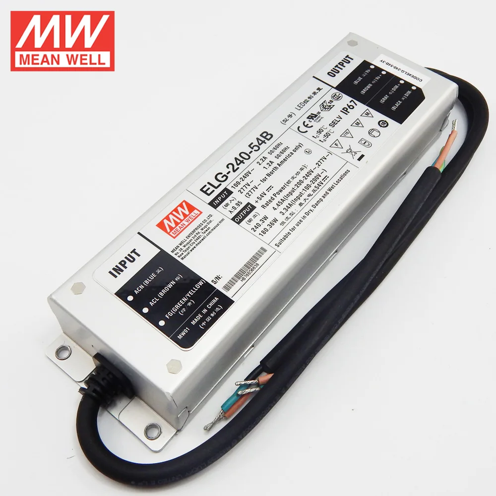 Светодиодный Диммируемый источник питания MEAN WELL ELG-240-54B 240 Вт 54 в 110 В/В переменного