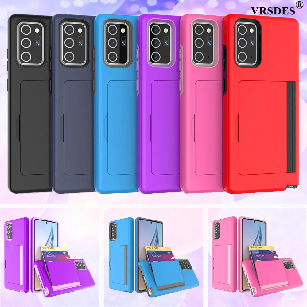 

Business Case For Samsung Galaxy Note 20 Ultra S20 Plus A20 A30 Candy Color Card Slots Cover For Samsung Note 20 S20 Ultra A50