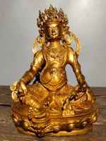 11chinese folk collection old bronze gilt huang caishen yellow god of wealth buddha sitting buddha enshrine the buddha