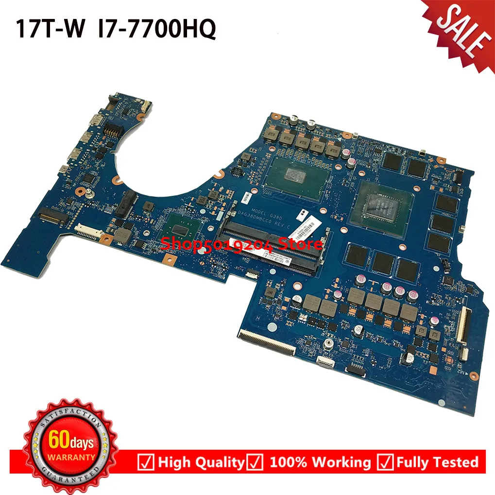 

For HP 17W 17-W 17T-W 17-w151nr Mainboard I7-7700HQ SR32Q 915554-601 915554-001 N17E-G2-A1 G38D DAG38DMBCC0 Laptop motherboard