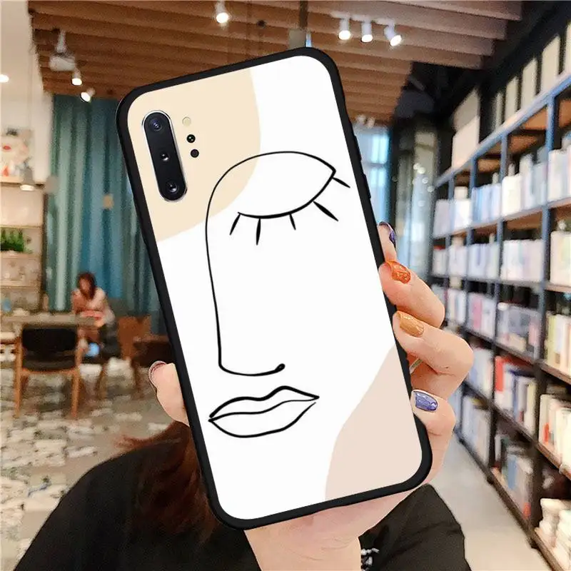 

Art Retro Abstract face Geometry Phone Case For Samsung A50 A51 A71 A20E A20S S10 S20 S21 S30 Plus ultra 5G M11 funda cover