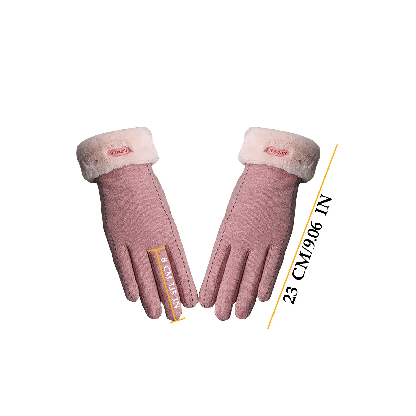 

Popular Women Autumn And Winter Wool Plus Velvet Warm Riding Gloves Ladies Fashion Female Gloves Screen All Fingers Gloves