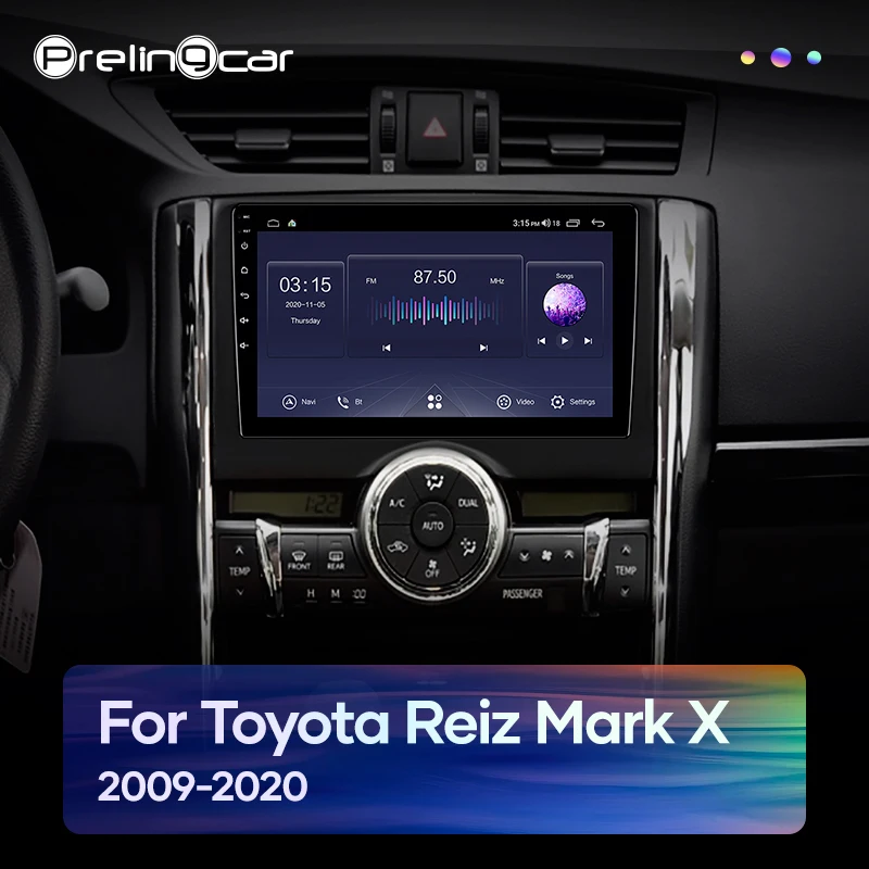 Prelingcar Android 10.0 For TOYOTA REIZ Mark X 2010-2018 Car Radio Multimedia Video Player GPS Navigation NO DVD 2 Din Octa-Core |