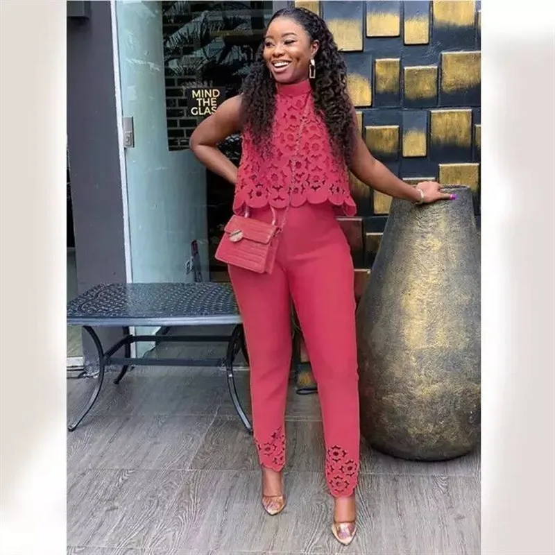 Для лета и осени комплекты из двух предметов 2021 кружева выдалбливают укороченный