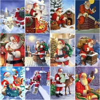 new 5d diy diamond painting santa claus diamond embroidery cross stitch full square round drill christmas gift crafts home decor