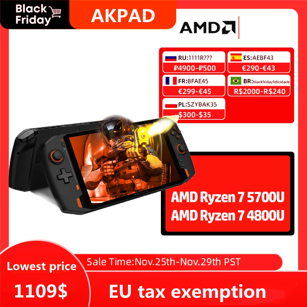 Фото 2022 OneXPlayer AMD Edition видеоигровая консоль Ryzen 7 5700U 4800U 8 4 дюймов 2 5 K IPS портативный