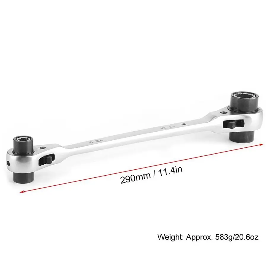 Многофункциональный гаечный ключ с храповым механизмом 8-21 мм 8 в 1 72 зубца 12