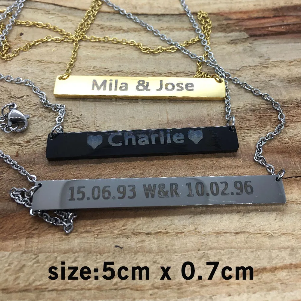 

Ожерелье из нержавеющей стали с гравировкой на заказ, ювелирные изделия, подарок на день Святого Валентина, новое ожерелье, 2021, Женские Ювел...