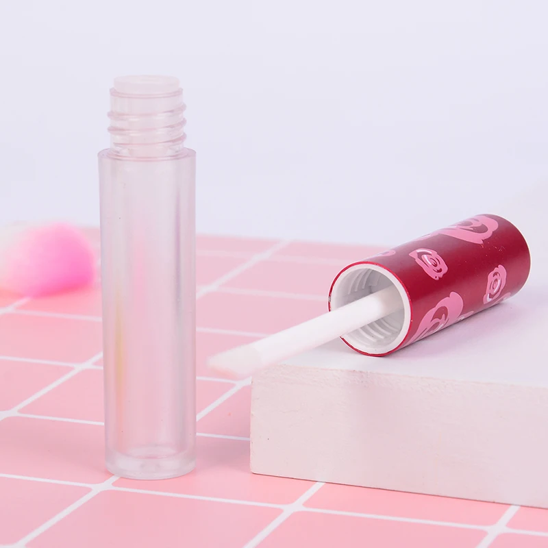 DIY пустая трубка для губной помады упаковка с кистью розовая Крышка макияж