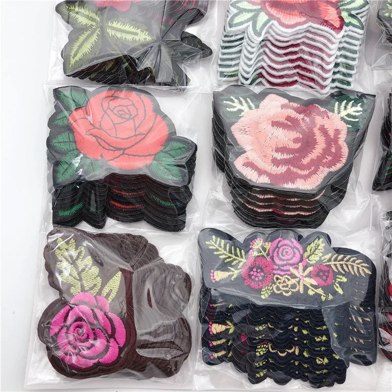 120 шт./компл. Цветочная аппликация вышивка утюгом нашивки ткань Sitcker одежда сумка