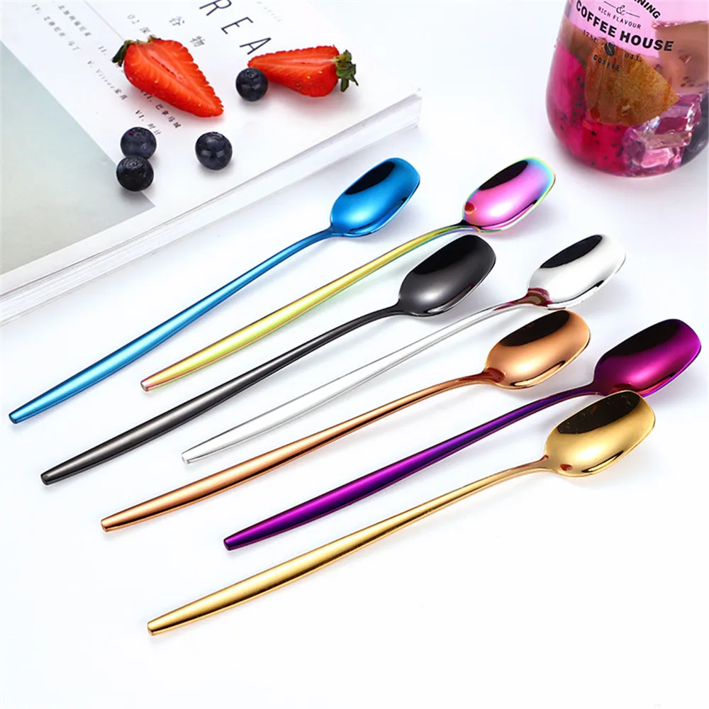 Квадратным носком Круглый корейский 201 Нержавеющая сталь острым ложка