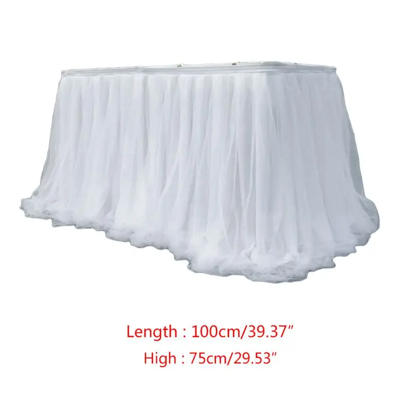 

Colorful Tablecloth Tulle Dessert Reception Table Skirt Decoration for Wedding Party Home Birthday DIY material for Tutu Skirt H