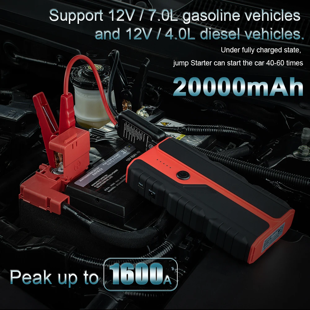 $48.00 Camason Car Jump Starter Starting Device Battery Power Bank 1600A Ahvehicle Auto Emergency Booster Petrol Diesel start Charger