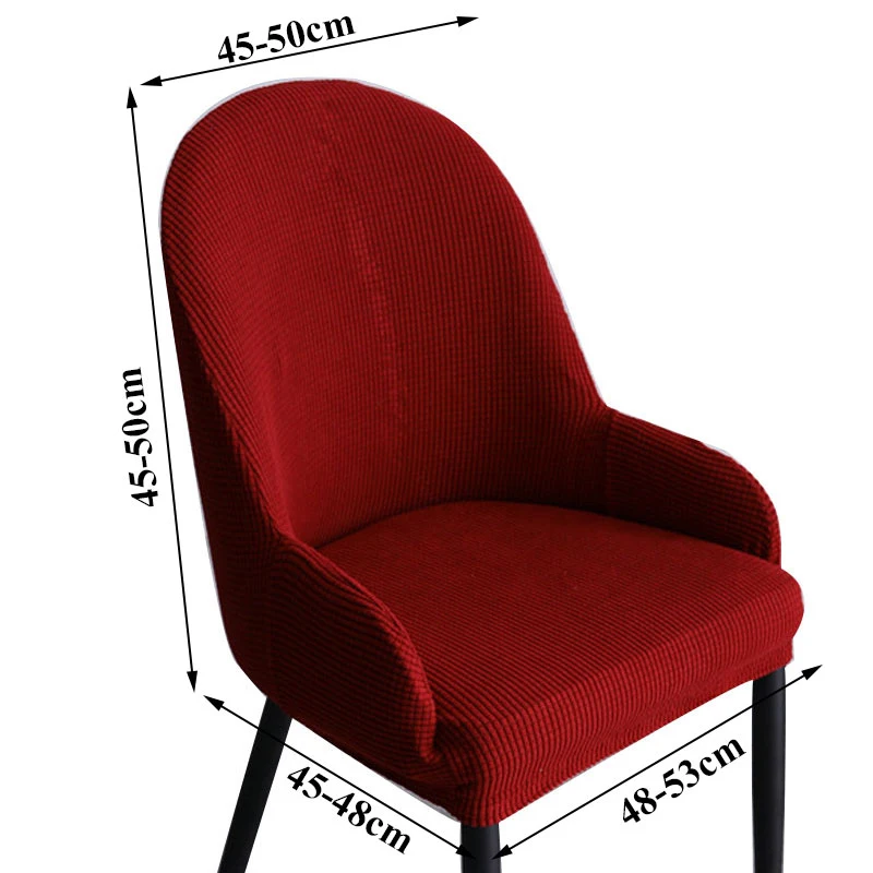 

Modern Fashion Curved Back Chair Covers Simple Solid Color Universal Stretch Round Back Dining Chair Cover For Single Seat