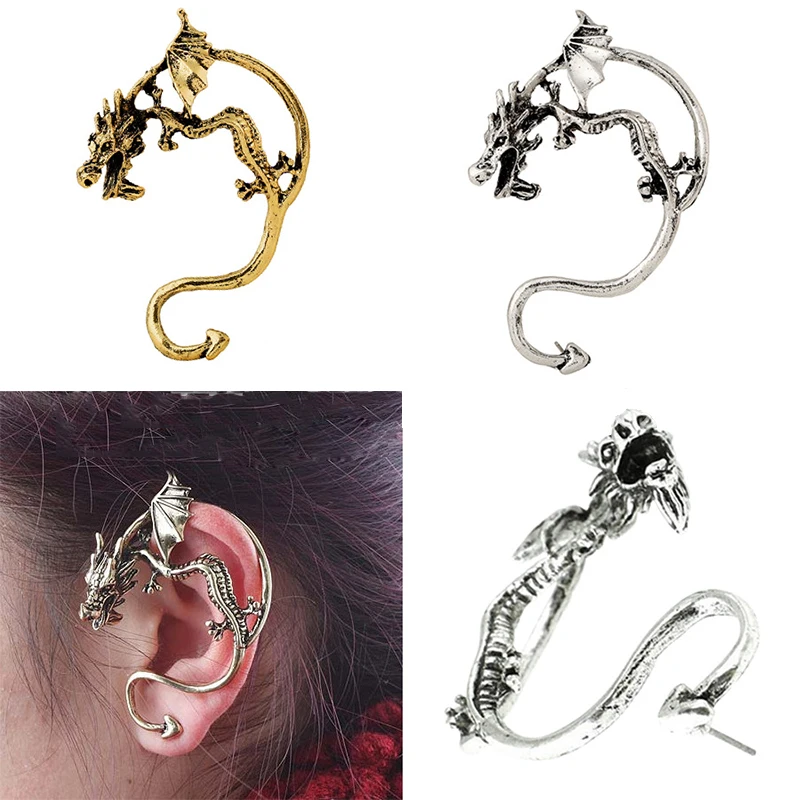 2020 горячая Распродажа готические Модные Ретро В Форме Дракона u-образный d клипсы