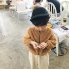 Зимняя одежда для маленьких девочек 2021, однотонное пальто с длинным рукавом, флисовая куртка для шоу, теплый комбинезон, детская куртка на молнии, Детская верхняя одежда