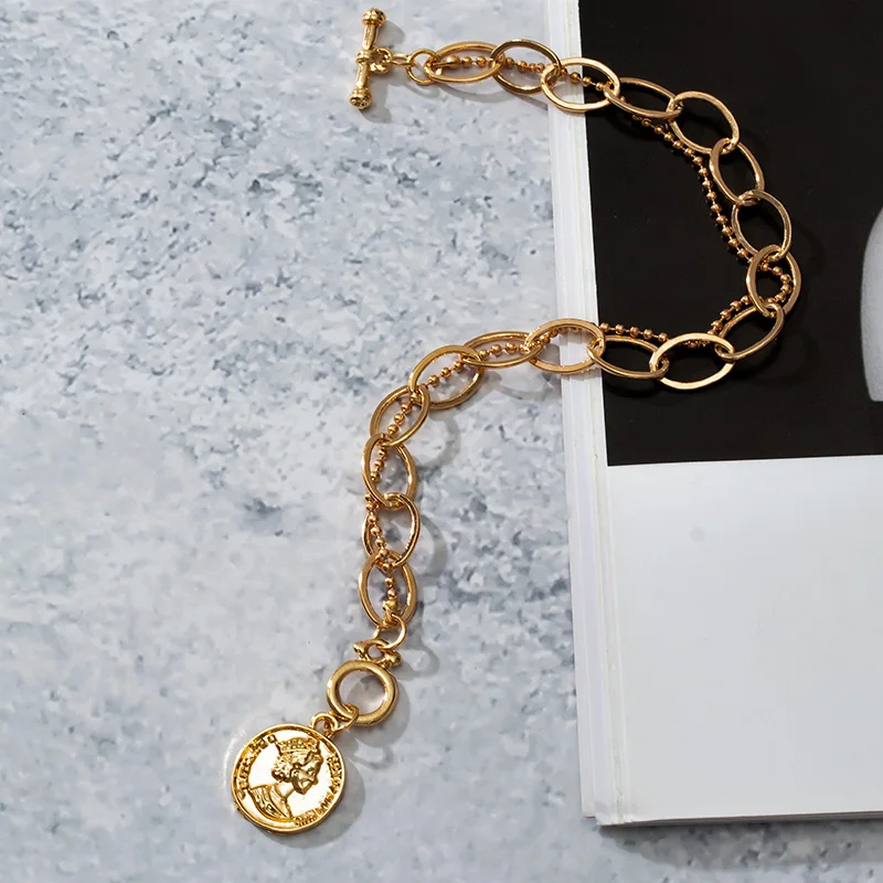 

2021 Charm Bracelets for Women Mens Gold Color Chain Cuban Statue Style Bracelet for Teen Girls Bracelets Toggle Clasp Jewelry