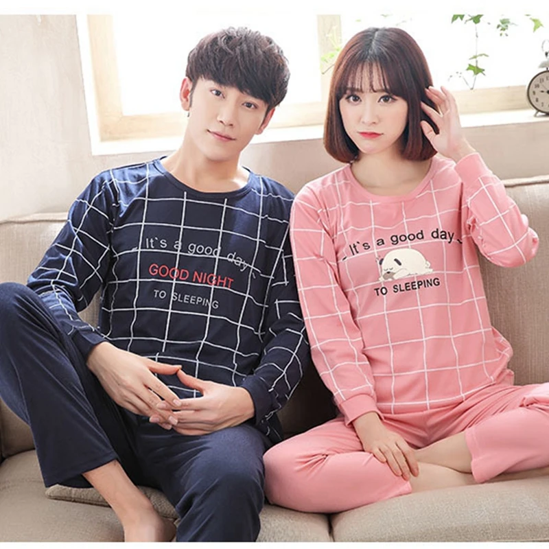 Новинка пижама для пар на весну и осень мужской кардиган с длинным рукавом