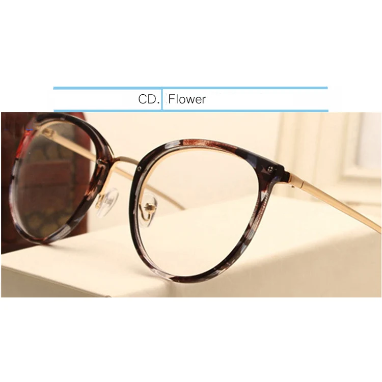Flower IVSTA, кошачий глаз, оправа для очков, женские очки, для чтения, оптические, женские, Круглые, Ретро стиль, близорукость, кошачий глаз, солнцезащитные очки, розовый, Nerd - Цвет оправы: Flower