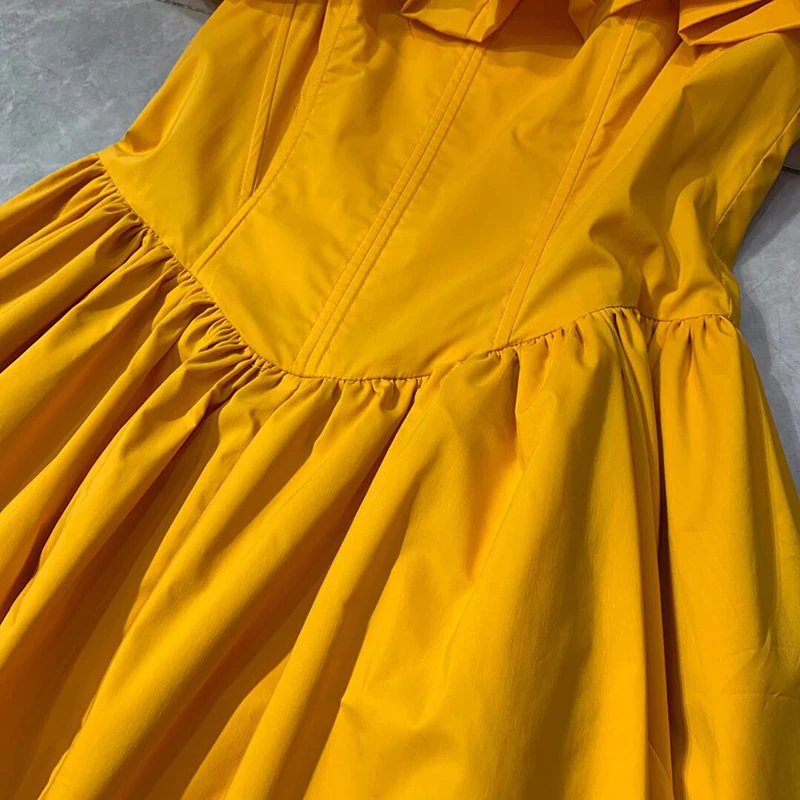 

TWOTWINSTYLE Black Split Dress For Women Slash Neck Short Sleeve High Waist Elegant Solid Dresses Female Fashion New Clothing