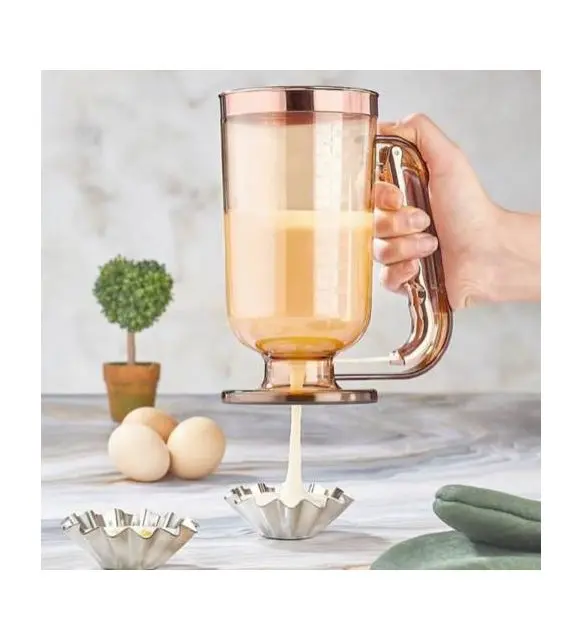 

Batter dispenser 900 ml cake baking tool measuring cup for cupcakes biscuit pancakes, muffin batter and waffle batter dispensers