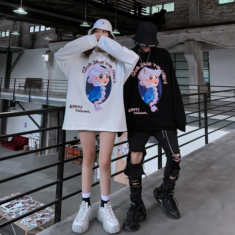 

Streetwear Hoodies Women Sweatshirt Autumn Long Sleeve Anime Cartoon Princess Oversized Loose Cotton Top Hoodie Female Pullover