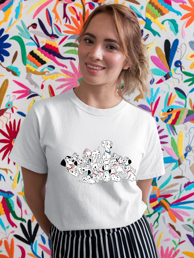 

Disney 101 Dalmatians Vintage Aesthetic Femme Vetement Classic Harajuku Casual Slim T-shirt Women's Spain Frech Free Shipping