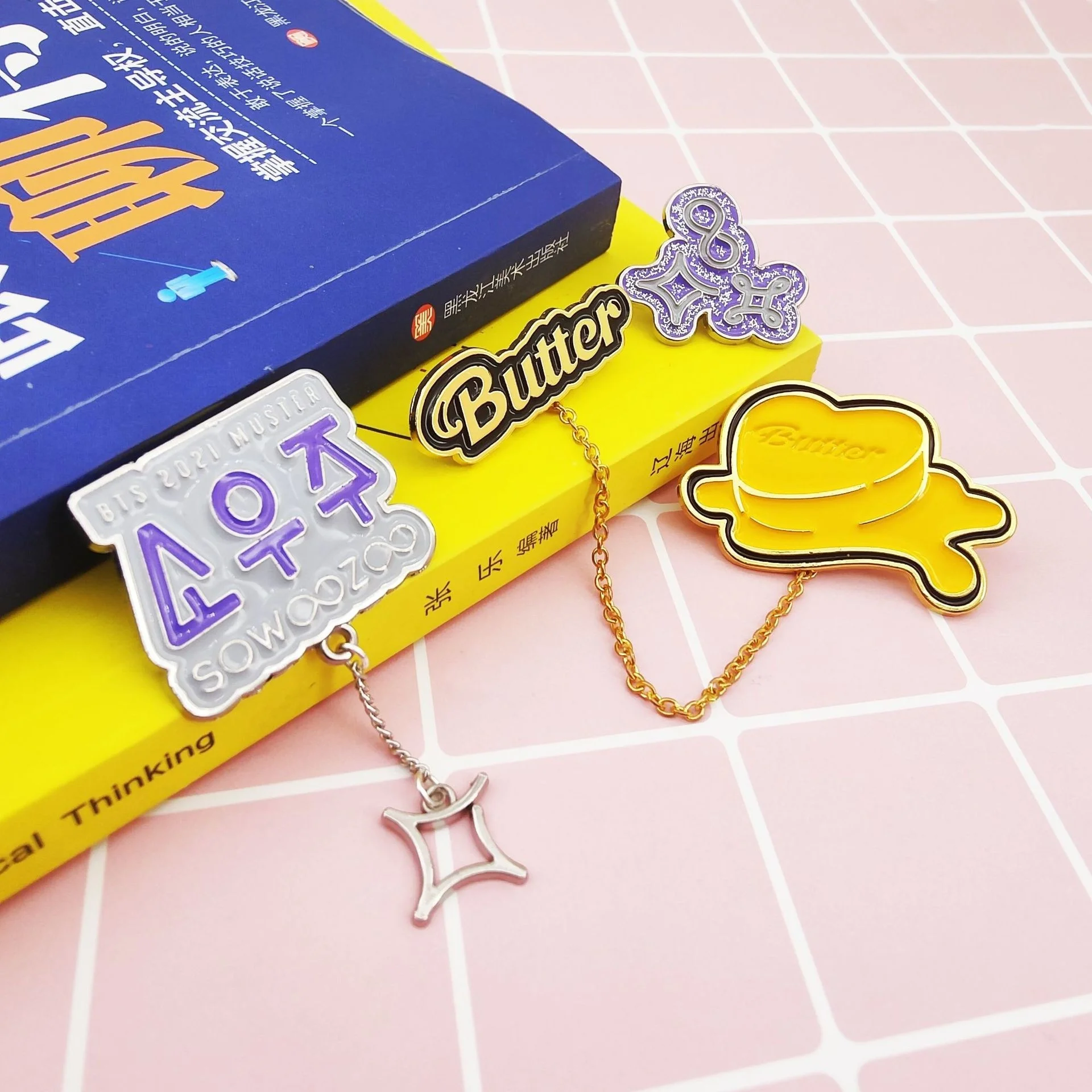 

KPOP Bangtan Boys New Album Butter Metal BROOCH BADGE Metal Badge Brooch Set