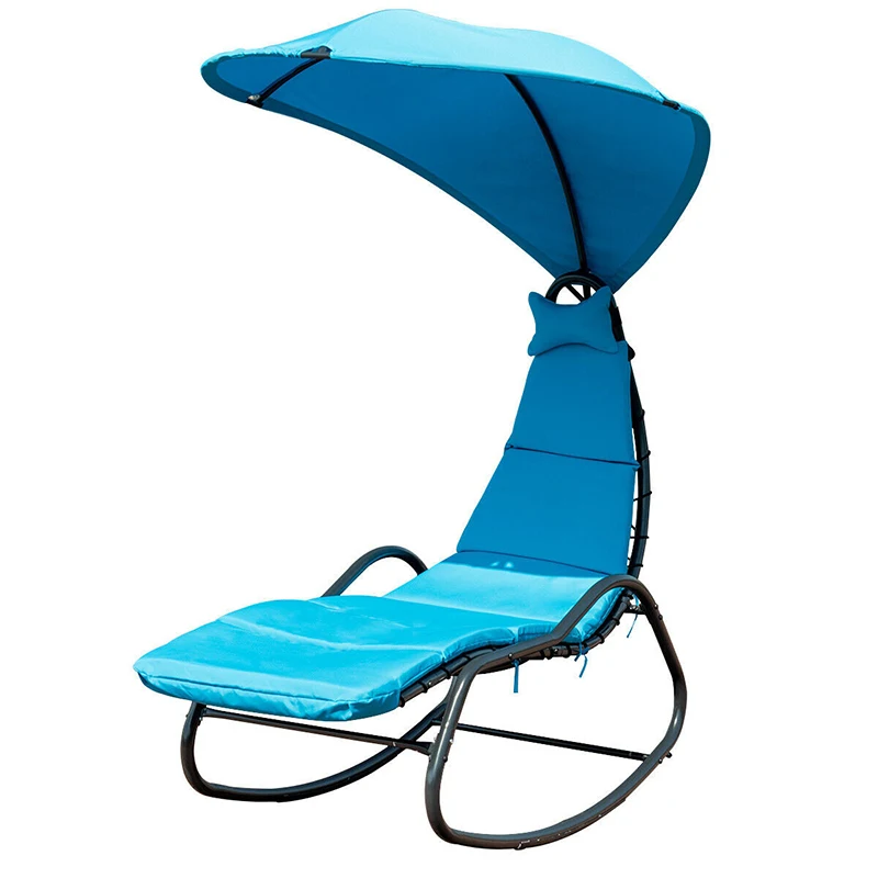 

Patio Hanging Swing Chaise Lounge Chair Wide Sun Shade Strong Stability Sturdy Steel Frame Ergonomic Outdoor Chair Recliner