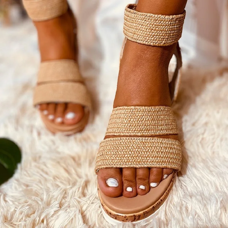

Wedges Shoes For Women High Heels Sandals Summer Shoes 2021 Slip On Chaussures Femme Platform Sandals Plus Size 36-43 New