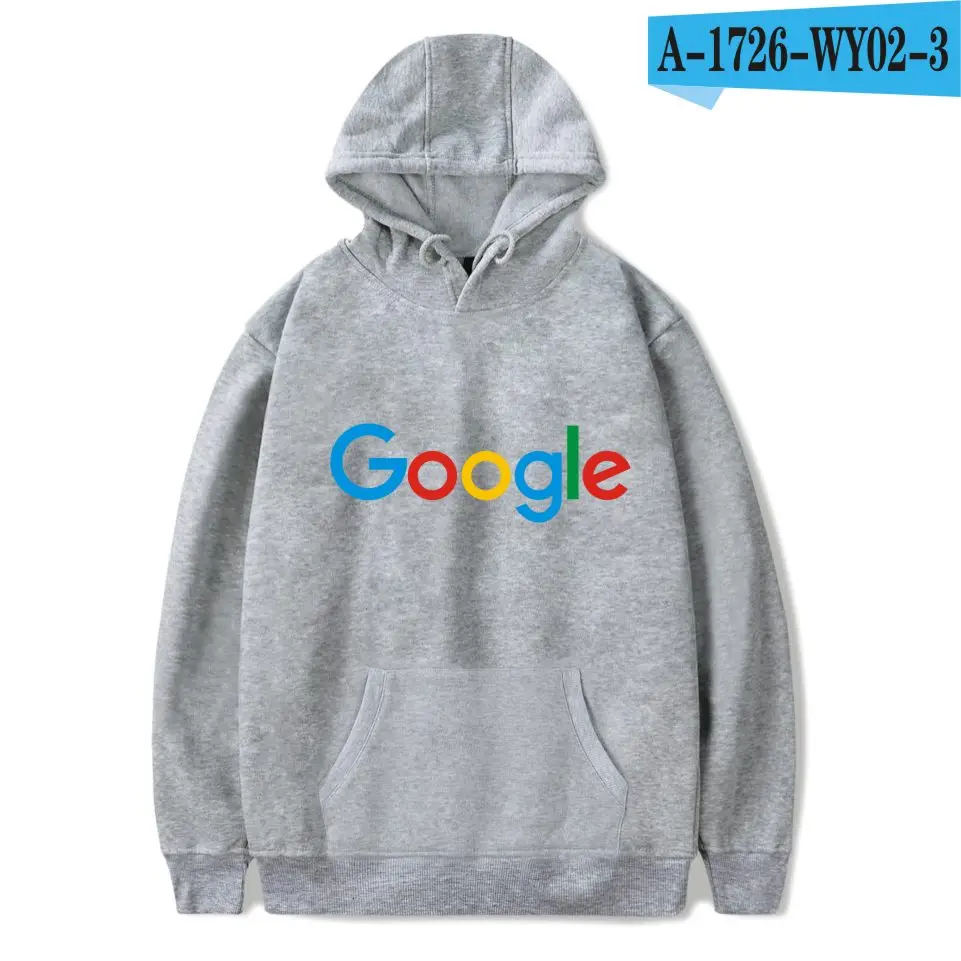 Gray Новое поступление, худи Google, Повседневная зимняя одежда Google, принт Google, круглый вырез, хлопок, логотип Google, Мужская/Женская худи - Цвет: Gray