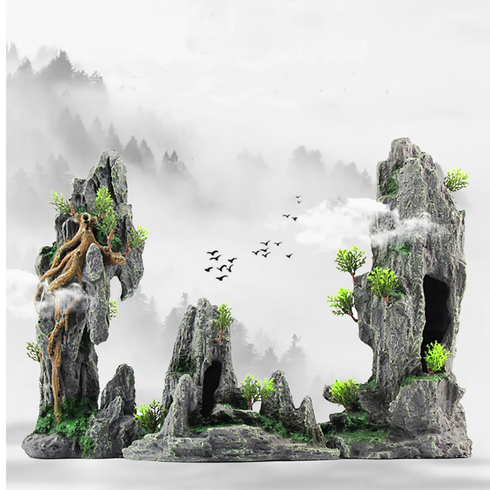 

Aquarium Rockery Decoration Fish Tank Artificial Resin Rockery Stone Landscape Antique Castle Decor Ornament Aquarium Accessory