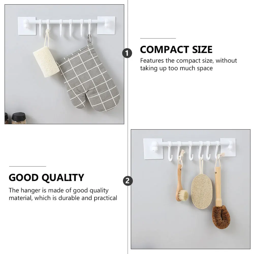 

2pcs Indoor Wall-mounted Sundries Hooks Wall 6-hook Sundries Storage Hooks
