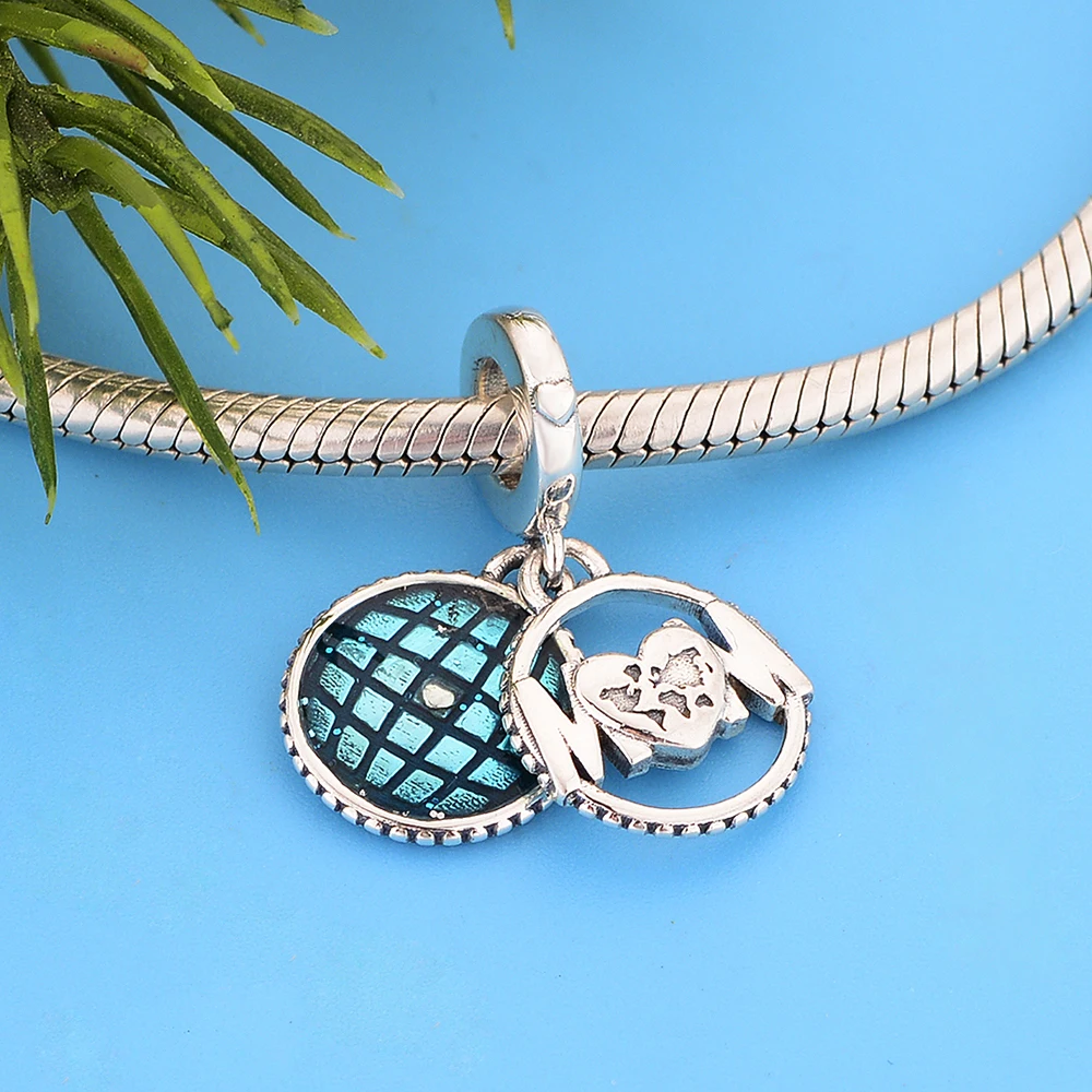 

Berloque Sterling Silver 925 Mum Dangle Beads Glitter Globe Charms Fit Original Charm Bracelet Necklace Jewelry Making Gift 2021
