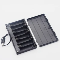 15pcslot 8 x 1 5v aa cell battery holder storage box plastic case with dc plug wire 12v aa batteries shell cover