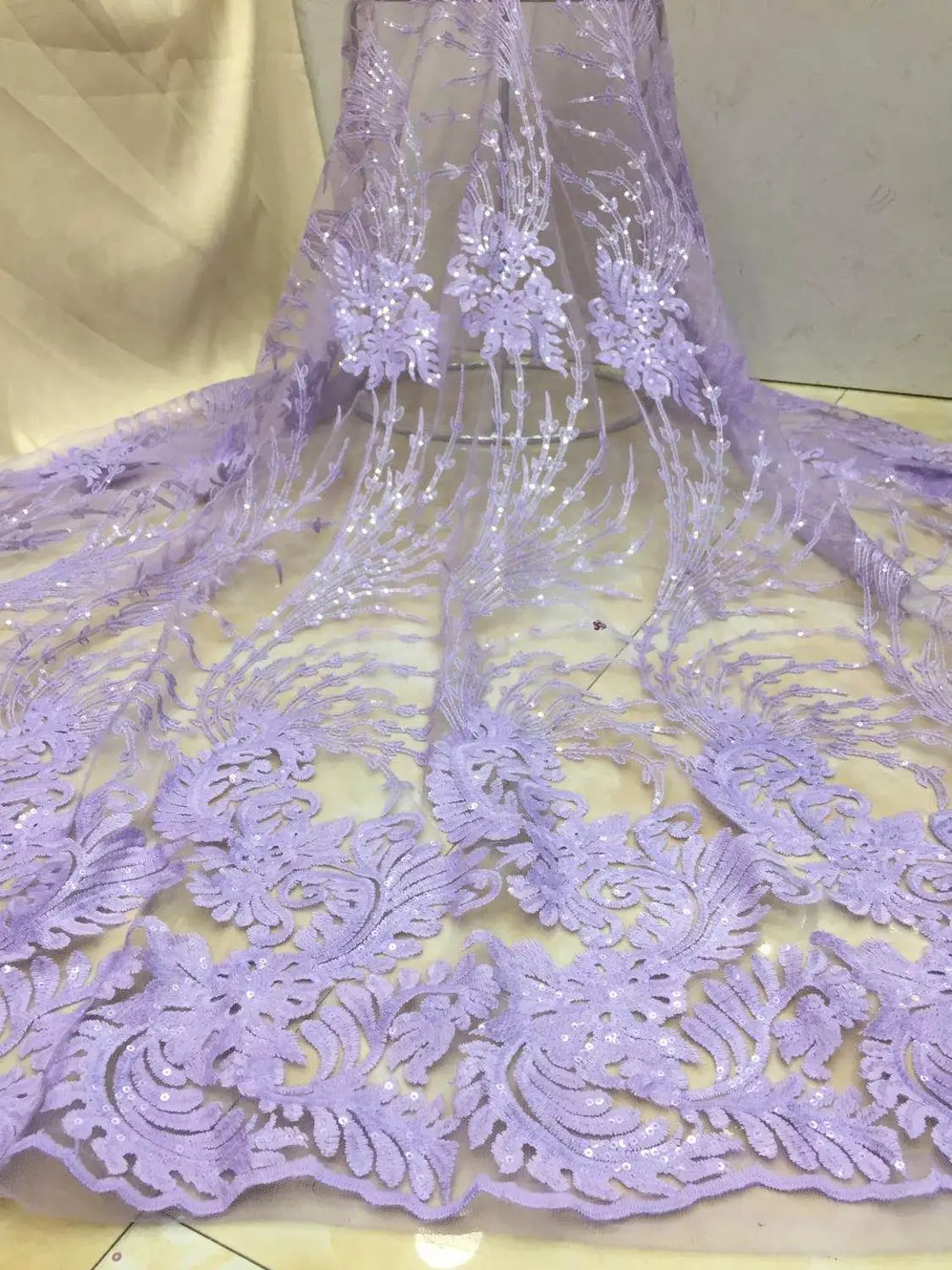 Высококачественная нигерийская 3D Свадебная кружевная ткань серое новейшее