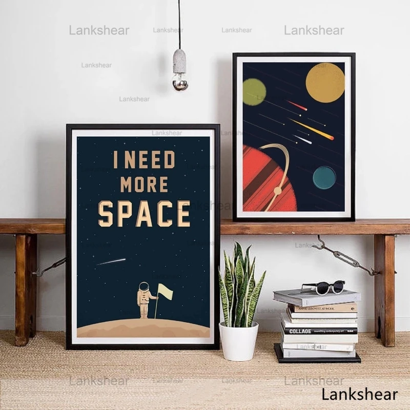 Постер на космическую тематику Wall Art Печать холсте что мне нужно больше места