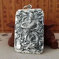 domineering guan yu pendant necklace personality punk style silver color warrior necklace for men hip hop jewelry accessories