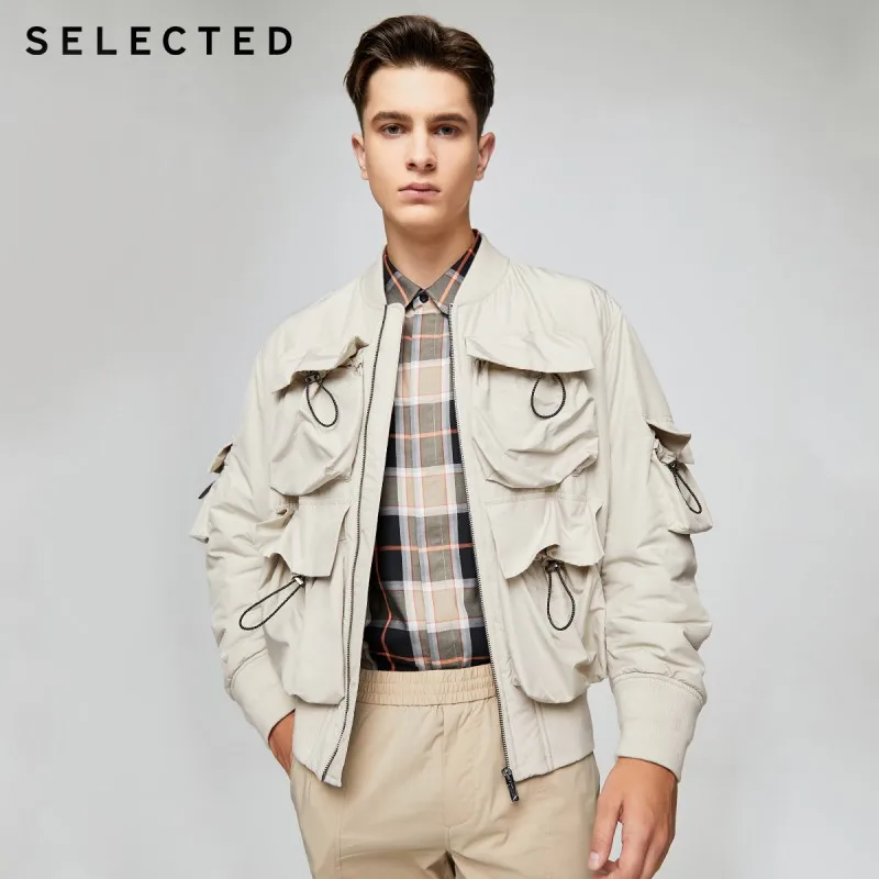 

SELECTED Men's New spring Fashion Loose Pilot Jacket with Several Pockets bomber jacket men S|420322001