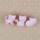 3 шт. форма для печенья в виде кошки, котенка, инструмент для выпечки, печенья, шоколада, выпечки, украшения для торта, форма для помадки в виде кошки