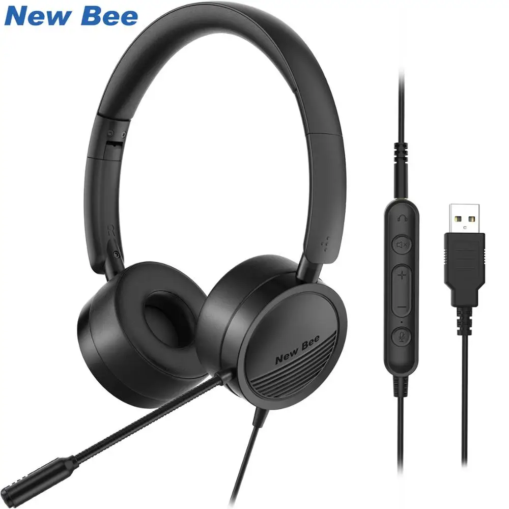USB гарнитура New Bee с микрофоном для ПК 3 5 мм микрофоном|Наушники и гарнитуры| |
