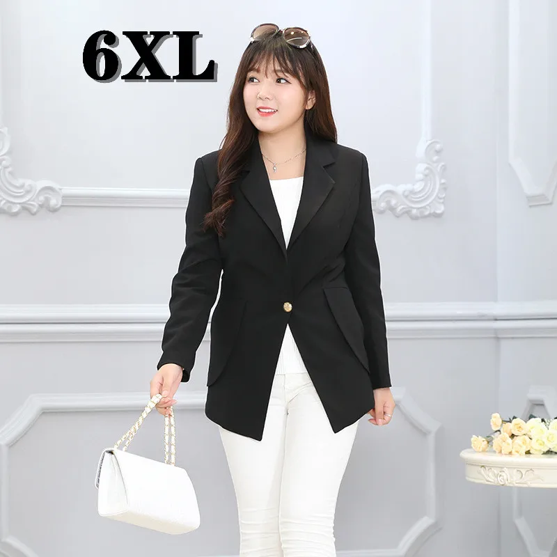 Женская куртка 2021 размера плюс 5xl 6XL женские блейзеры осенне-зимняя одежда для