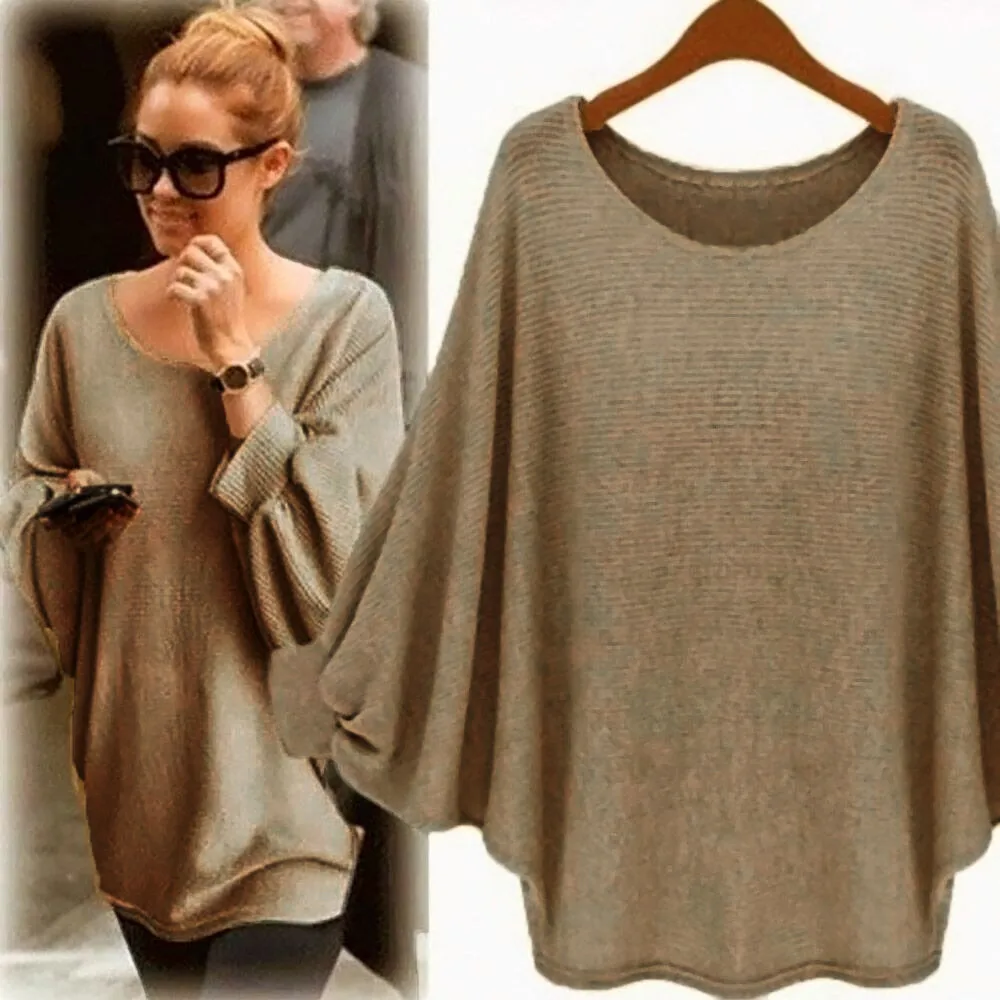 

New-coming Autumn Winter Women's sweaters Batwing sleeve Oversized Soft Female Casual Streetwear Women Clothes Pullovers Tops