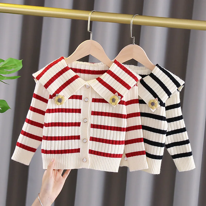 

Осенние детские свитеры, вязаные топы с длинным рукавом для новорожденных девочек, однотонная верхняя одежда, Детский комбинезон для мальч...