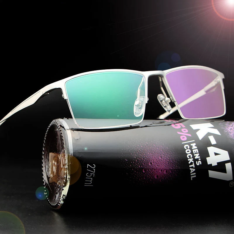 Алюминиевая оправа для очков мужские полуоправы оптические очки близорукости