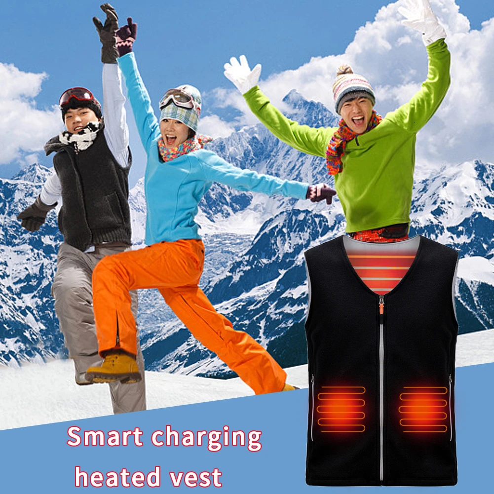 Теплый жилет куртка пальто USB перезаряжаемая Тепловая ткань для женщин/мужчин