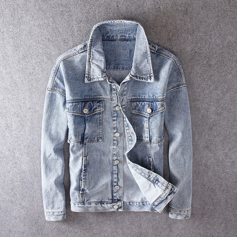 Модная уличная одежда мужские куртки бронзовые дизайнерские Джинсовые в стиле